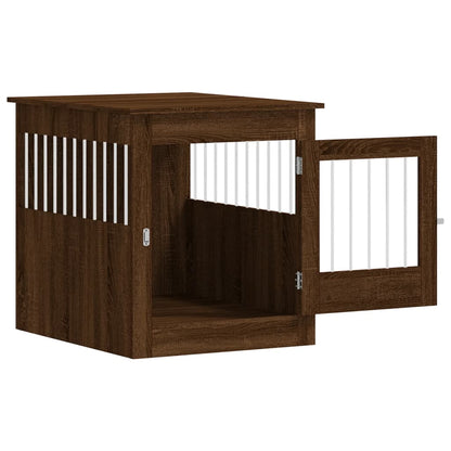 Jaula Para Perros Madera Ingeniería Roble Marrón 64,5x80x71 Cm_5