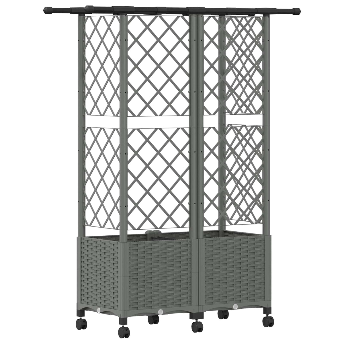 Cama Elevada Con Trellis Y Techo Gris Claro 124 X 40 X 142 Cm_4