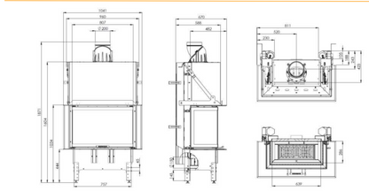 Insertables Con Ventilación A Leña Metlor Modelo Tri Panoramico_4