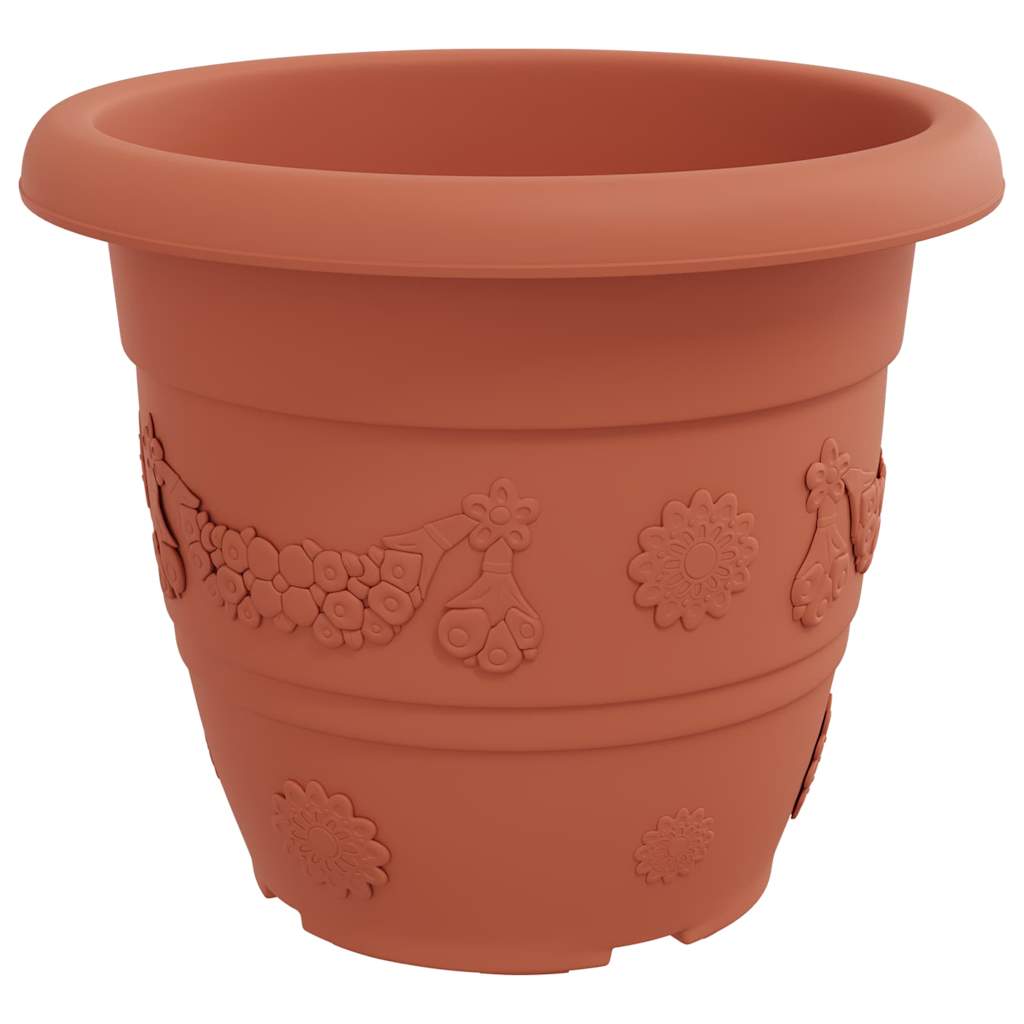 Maceta Redonda Para Flores 6 Uds. Rojo Ladrillo Ø 34 X 28 Cm_4