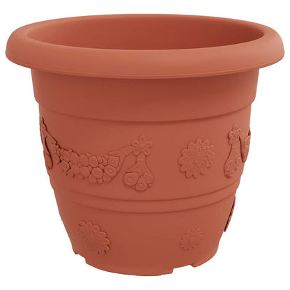 Maceta Redonda Para Flores 6 Uds. Rojo Ladrillo Ø 34 X 28 Cm_4