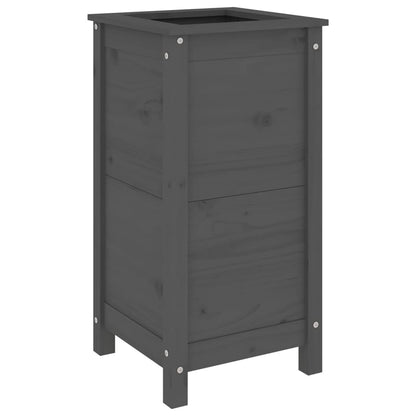 Jardinera Madera Maciza De Pino Gris 40x40x78 Cm_5