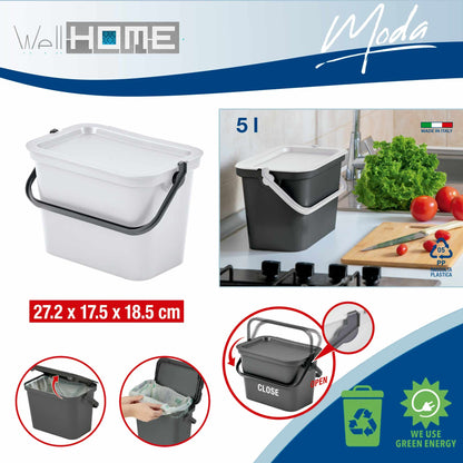 Set De 2 Papeleras moda 5l Blanco Con Asa_1
