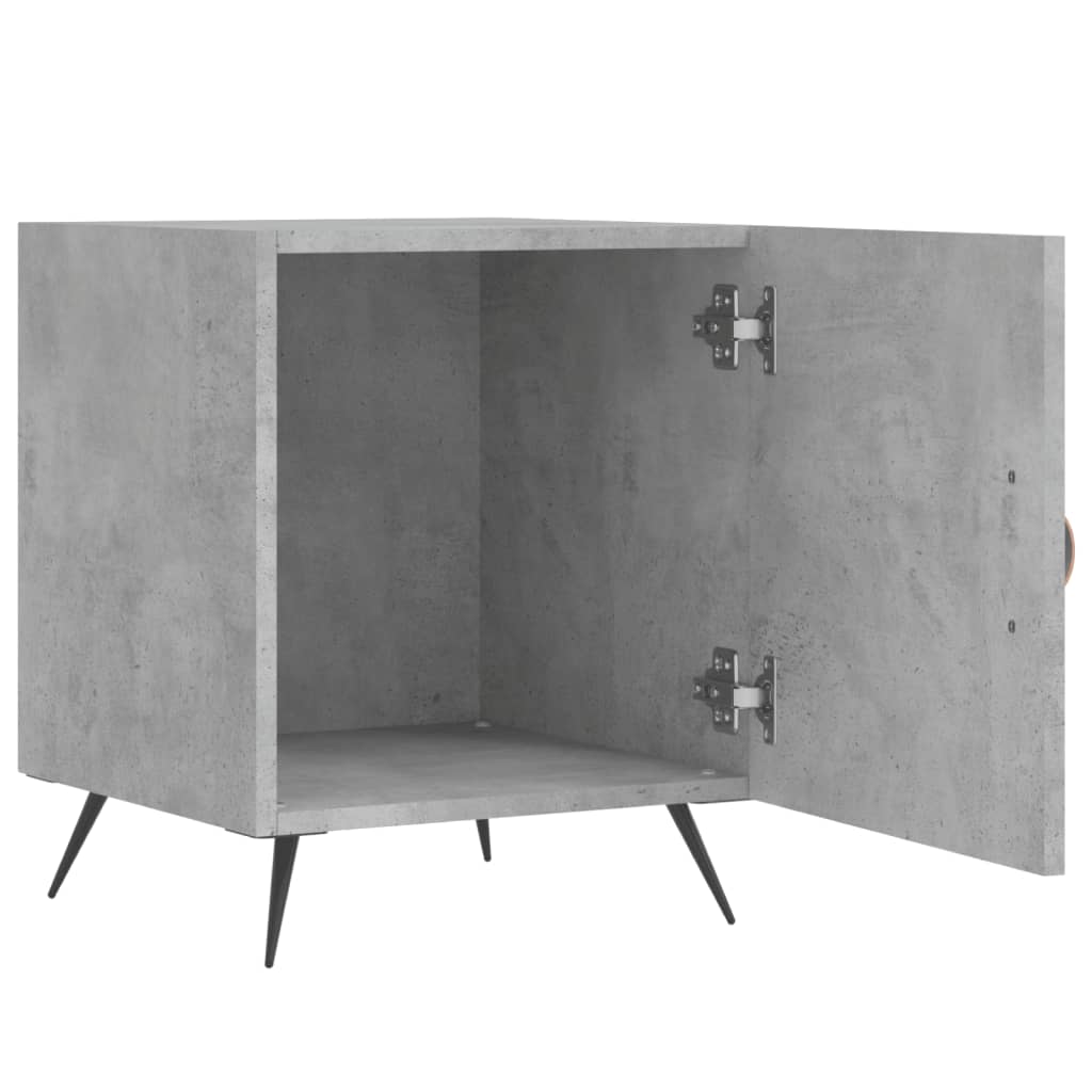 Mesita De Noche Madera De Ingeniería Gris Hormigón 40x40x50 Cm_1