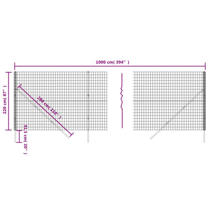 Cerca De Alambre De Acero Galvanizado Verde 2,2x10 M / Vetonek_1