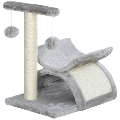 Pawhut Árbol Rascador Para Gatos Pequeños 43 Cm Con Poste Giratorio Con Bolas_1