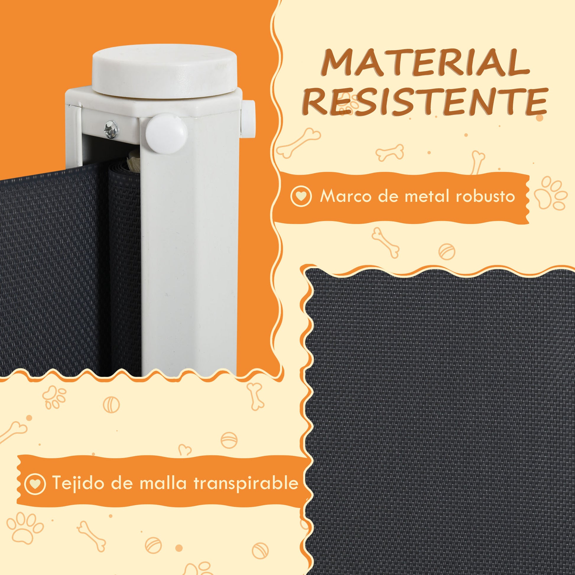 Pawhut Barrera Seguridad Para Mascotas Valla Seguridad Infantil Retráctil Perros_5