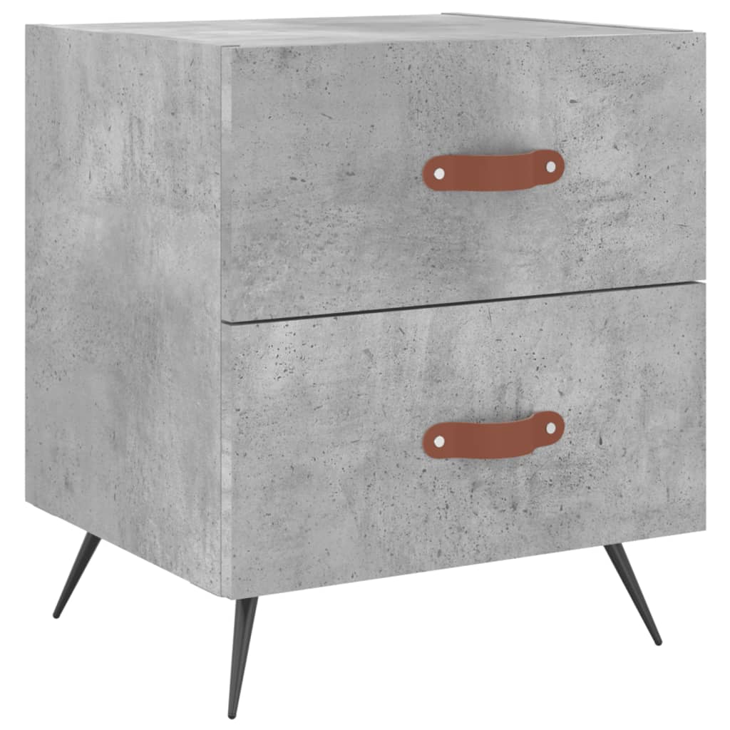 Mesita Noche 2 Uds Madera Ingeniería Gris Hormigón 40x35x47,5cm_3