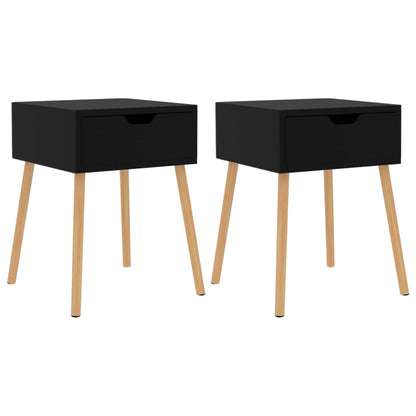 Mesitas De Noche 2 Uds Madera De Ingeniería Negra 40x40x56 Cm_0