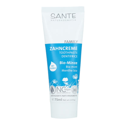 Pasta de dentes com flúor e menta Sante 75 ml