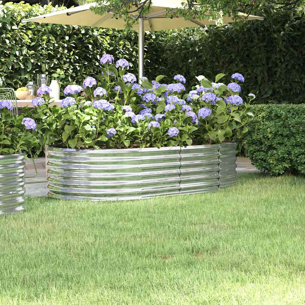 Jardinera Arriate Acero Galvanizado Plata 152x80x36 Cm_1