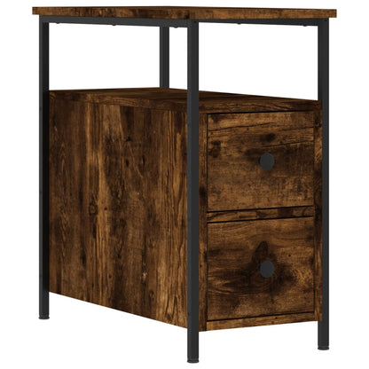 Mesita De Noche Madera De Ingeniería Roble Ahumado 30x60x60 Cm_0
