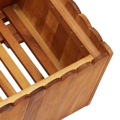 Arriate De Madera Maciza De Acacia 100x30x25 Cm_4