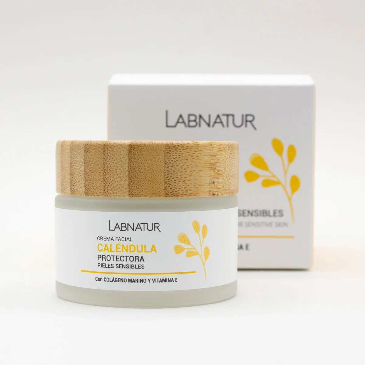Crema Facial de Caléndula Labnatur 50 ml | Camomila, Almendras y Colágeno Marino | Cuidado Calmante para Piel Sensible_2