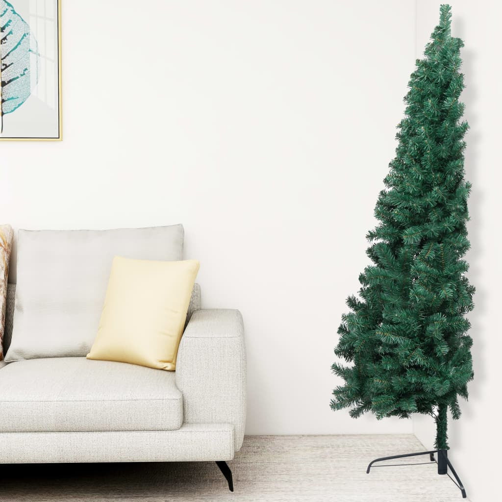 Vidaxl Medio Árbol De Navidad Con Luces Y Soporte Verde 180 Cm_1