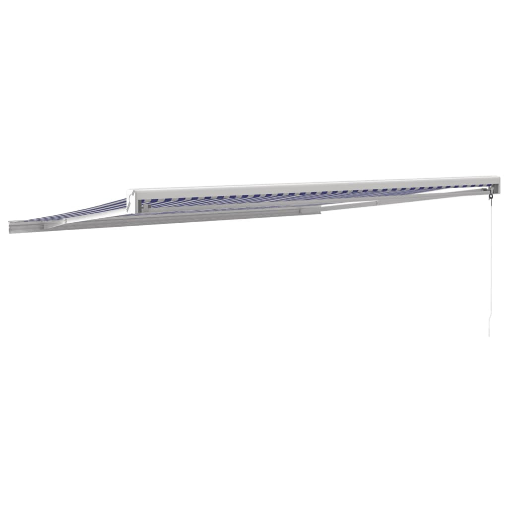 Vidaxl Toldo Retráctil Aluminio Y Tela Azul Y Blanco 4,5x3 M_4