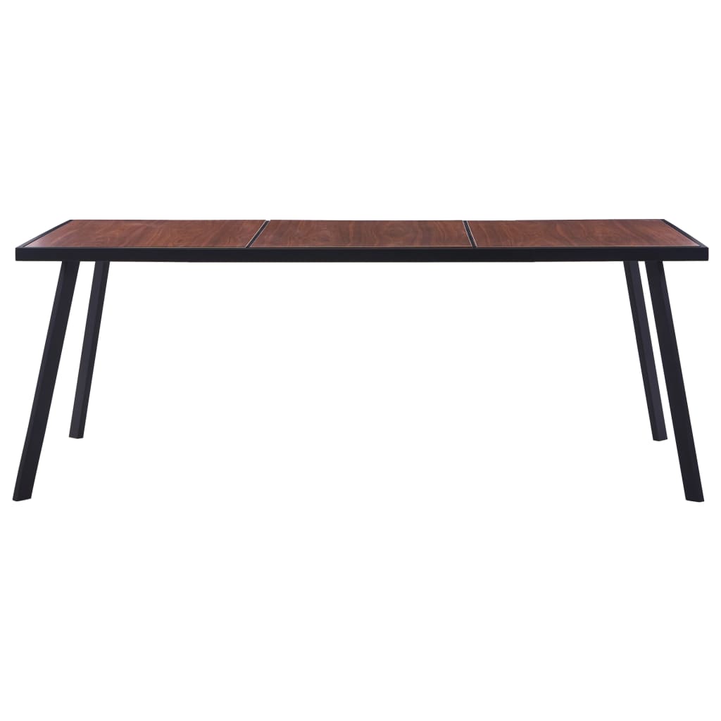 Mesa De Comedor Mdf Natural Y Negro 200x100x75 Cm_0