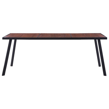 Mesa De Comedor Mdf Natural Y Negro 200x100x75 Cm_0