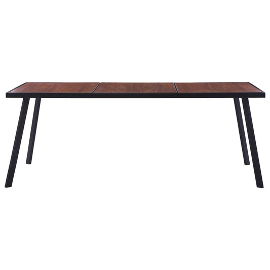 Mesa De Comedor Mdf Natural Y Negro 200x100x75 Cm_0