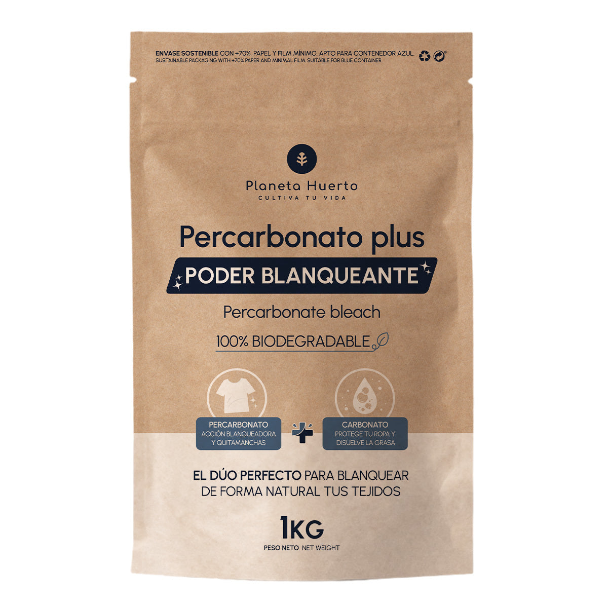Percarbonato Plus blanqueante especial para ropa Planeta Huerto 1 Kg