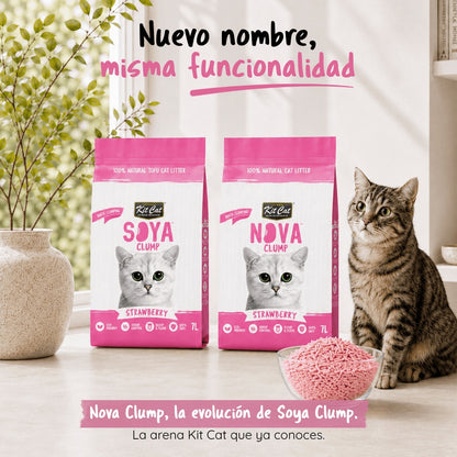 Pack de 6 Kit Cat Arena Eco SoyaClump - Areia para gatos Morango 7 L