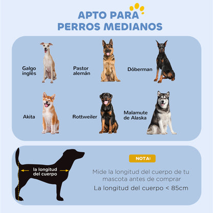 Pawhut Transportín De Perro De 2 Puertas Plegable Con Asa Acero 121x76,5x81 Cm_4