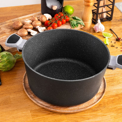Olla Polka Exclusive 24 Pot Wood&rock. Diámetro 24 Cm, Mango Frío De Baquelita, Aluminio Forjado, Revestimiento Antiadherente Teflon, Apta Para Lava_1