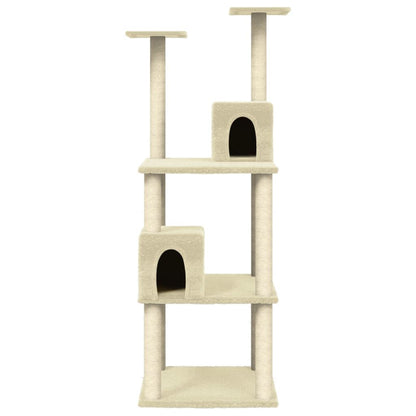 Vidaxl Rascador Para Gatos Con Postes De Sisal Color Crema 141 Cm_3