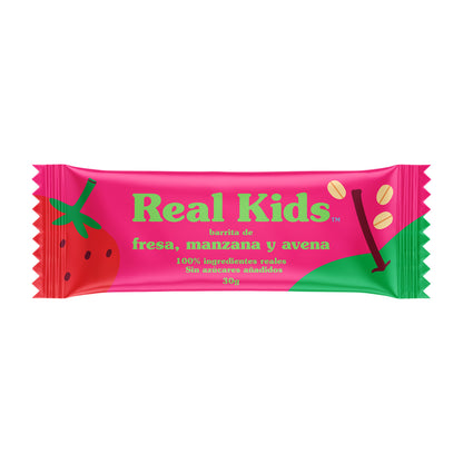 Barrita de Fresa y Manzana para niños Real Kids 30 g