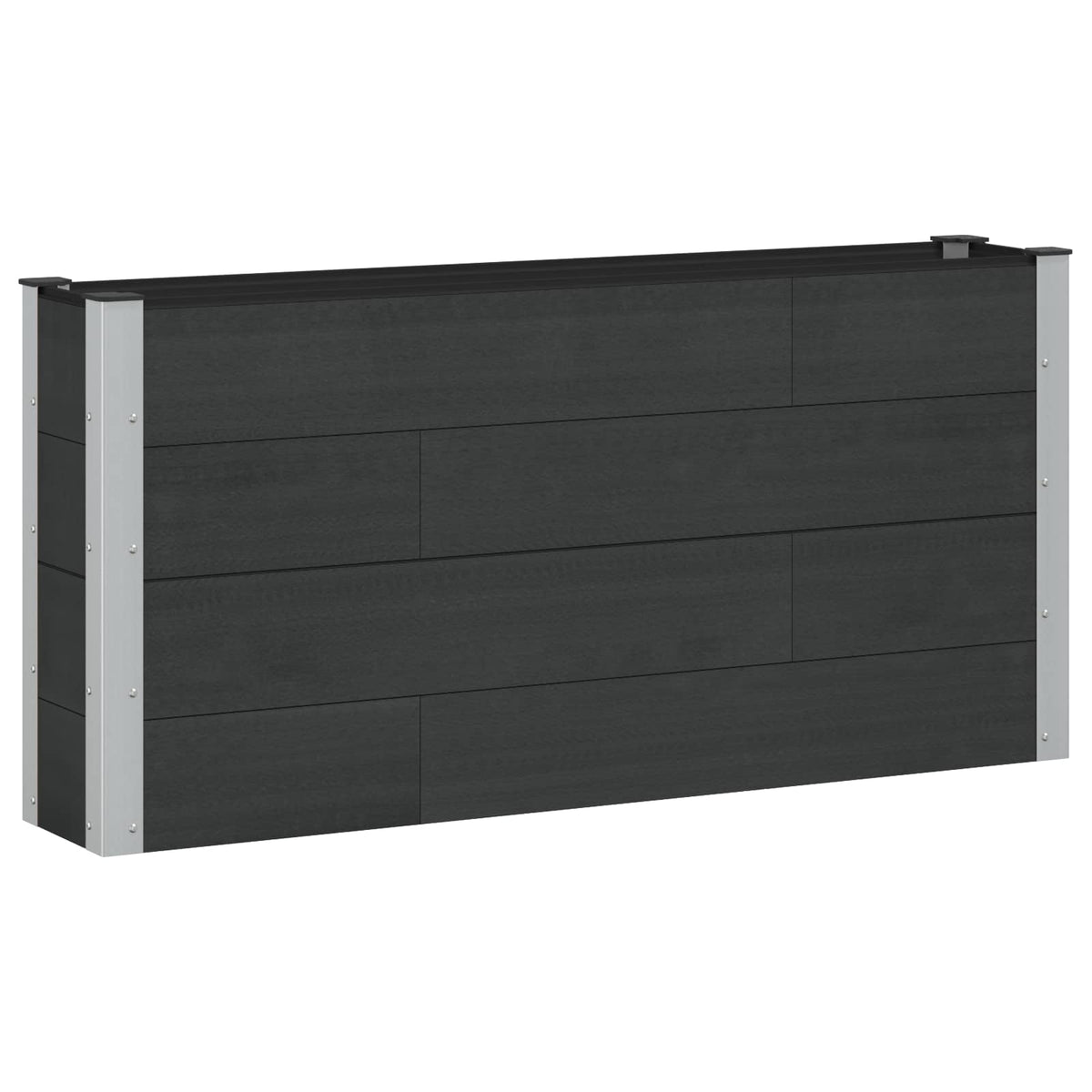 Arriate Elevado Negro 150 X 30 X 72 Cm Wpc Y Aluminio_0