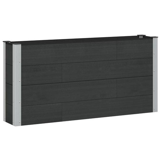 Arriate Elevado Negro 150 X 30 X 72 Cm Wpc Y Aluminio_0