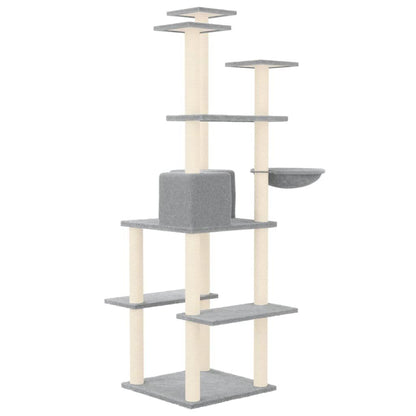Vidaxl Rascador Para Gatos Con Postes De Sisal Gris Claro 167 Cm_4