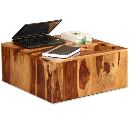 Mesa De Centro De Madera Maciza De Sheesham 70x70x30 Cm_1
