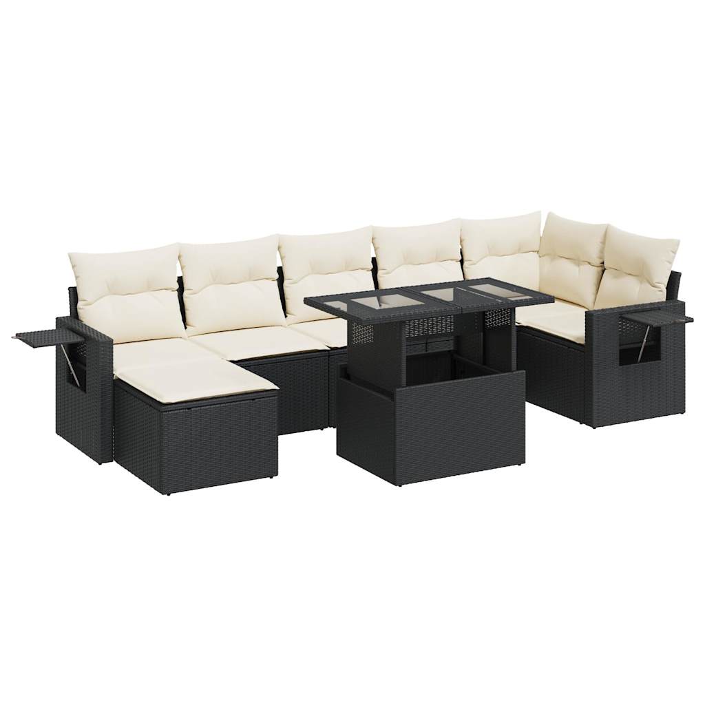 Set De Sofás De Jardín Y Cojines 8 Piezas Ratán Sintético Negro / Vetonek_5