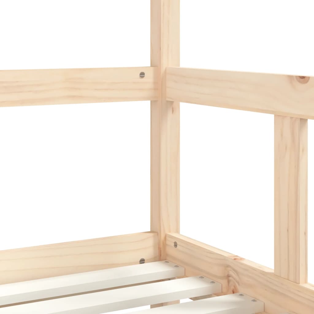 Estructura De Cama Para Niños Madera Maciza De Pino 70x140 Cm / Vetonek_5