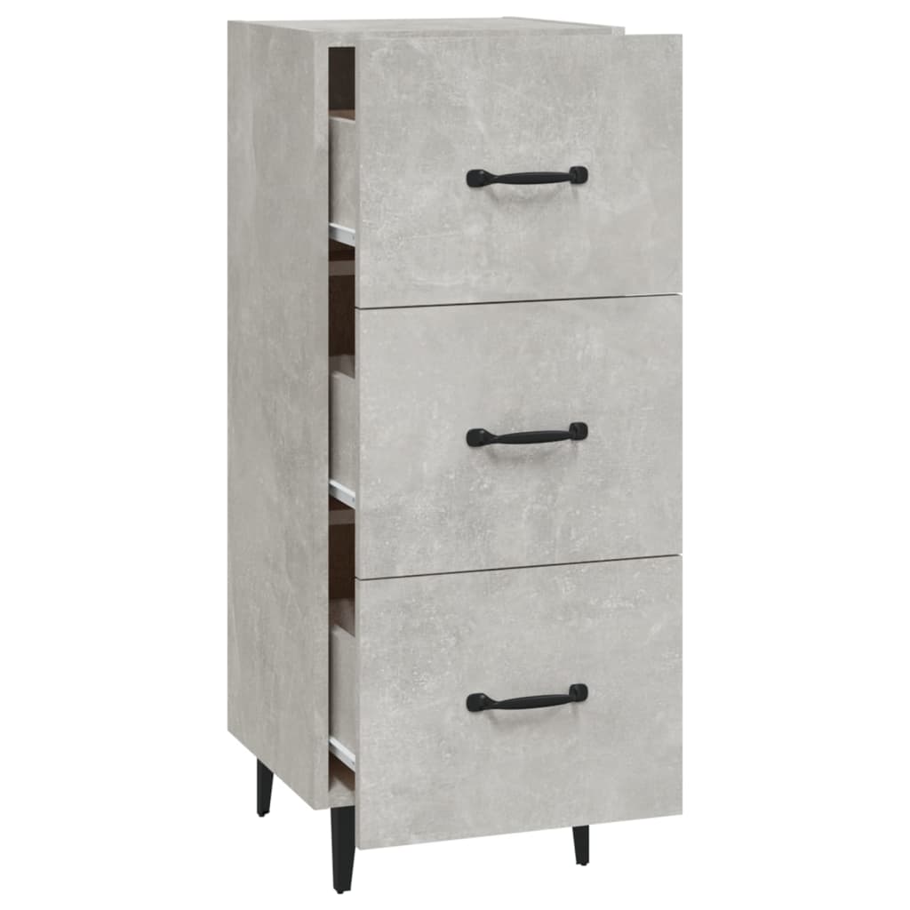 Aparador De Madera Contrachapada Gris Hormigón 34,5x34x90 Cm / Vetonek_5