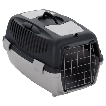 Vidaxl Transportín De Mascotas Pp Gris Y Negro 55x36x35 Cm_0
