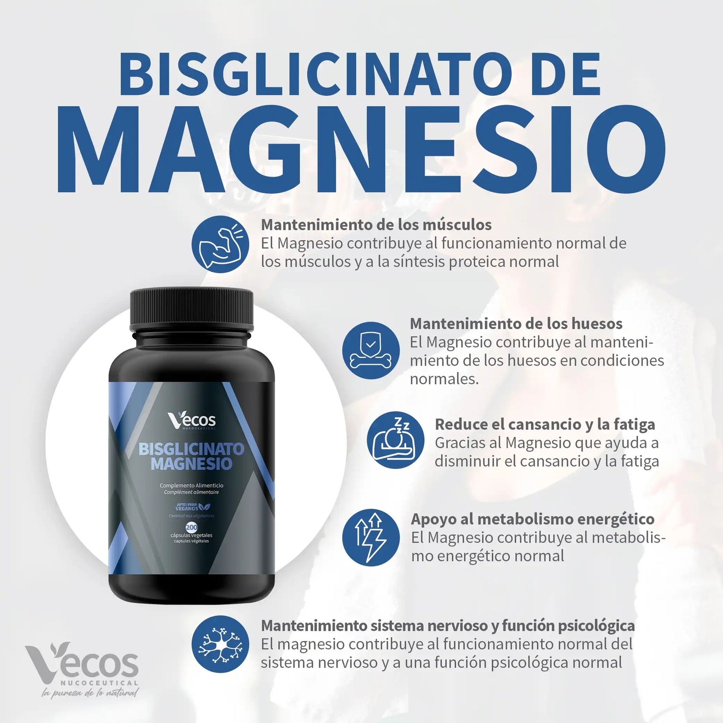 Bisglicinato magnesio Vecos 200 capsulas