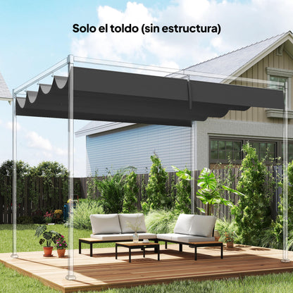 Outsunny Techo De Pérgola Retráctil 4x3,5 M Para Marco De Pérgola De 4x3 M_1
