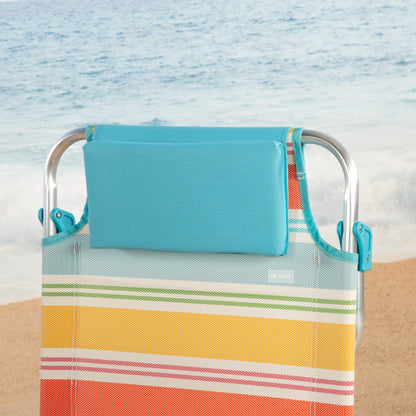 Aktive Silla Plegable De Playa Rayas Multicolor 7 Posiciones, Estructura De Aluminio Y Cojín_5