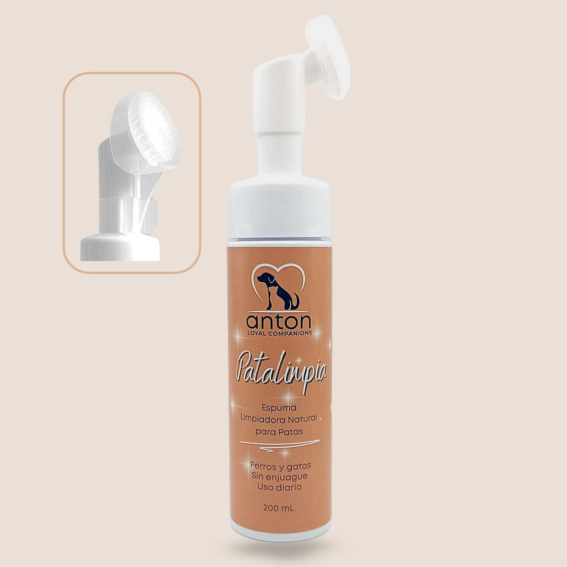 Espuma limpiadora natural para la higiene de las patas de perros y gatos – 200 ml_0