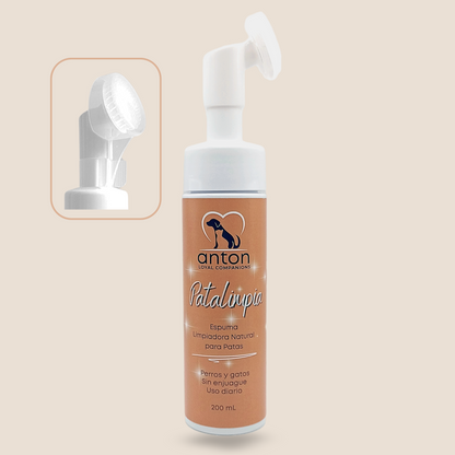 Espuma limpiadora natural para la higiene de las patas de perros y gatos – 200 ml_0