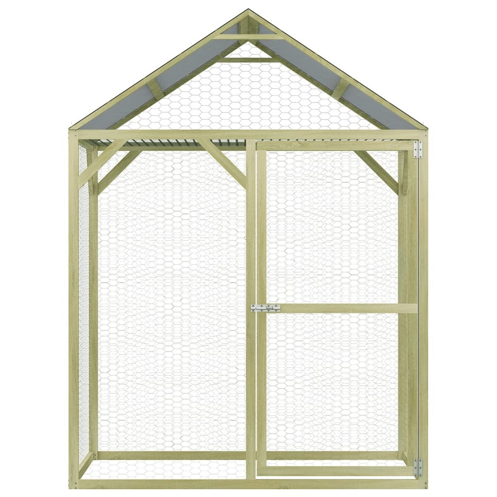 Vidaxl Jaula Gallinero Madera Impregnada Pino Y Acero 1,5x1,5x2 M_1