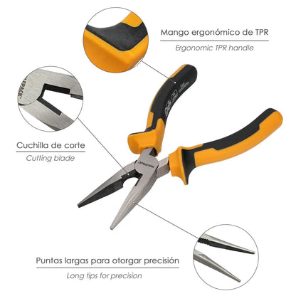 Alicates Boca Recta 150 Mm. Acero Din 5745 Alicates Punta Recta, Alicates Boca Recta Larga,