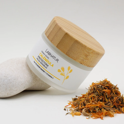 Crema Facial de Caléndula Labnatur 50 ml | Camomila, Almendras y Colágeno Marino | Cuidado Calmante para Piel Sensible_1