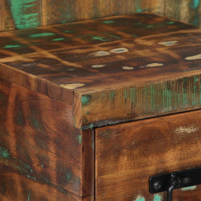 Mesilla De Noche Multicolor 60x32x80 Cm Madera Maciza Reciclada_4
