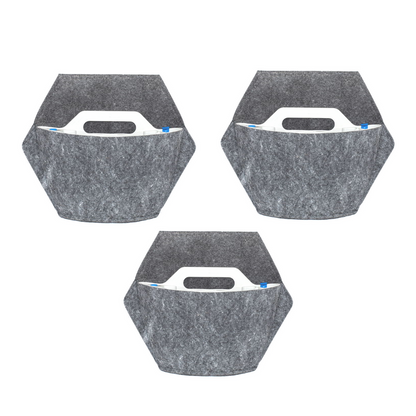 Jardín Vertical Modular Citysens Con Riego Manual De 3 Maceteros – Blanco Con Funda Téxtil Reciclada_4