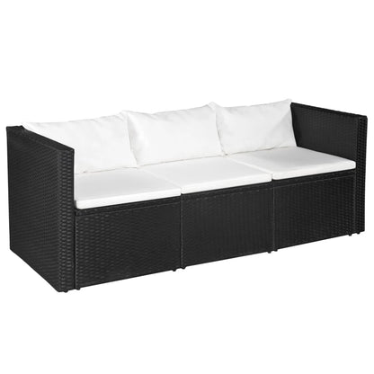 Vidaxl Set De Muebles De Jardín 4 Pzas Ratán Sintético Negro Y Blanco_1