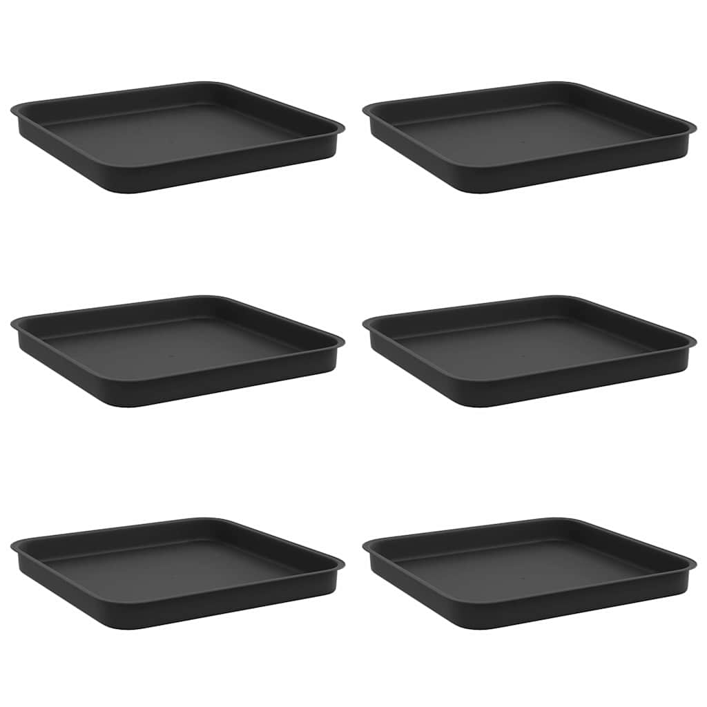 Bandeja Cuadrada Para Flores 6 Uds. Negro 25,5 X 25,5 X 2,5 Cm_0