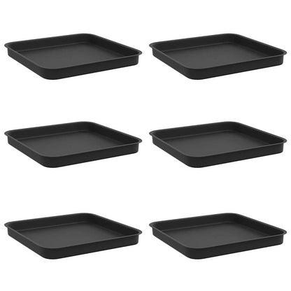 Bandeja Cuadrada Para Flores 6 Uds. Negro 25,5 X 25,5 X 2,5 Cm_0